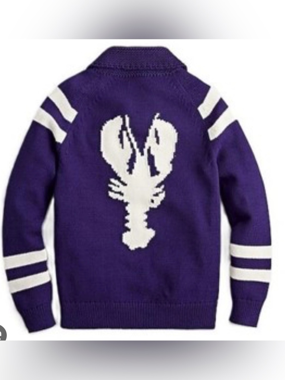 J. Crew Lobster Sweater Jacket Cardigan L/XL Hard to Find! - Picture 2 of 5